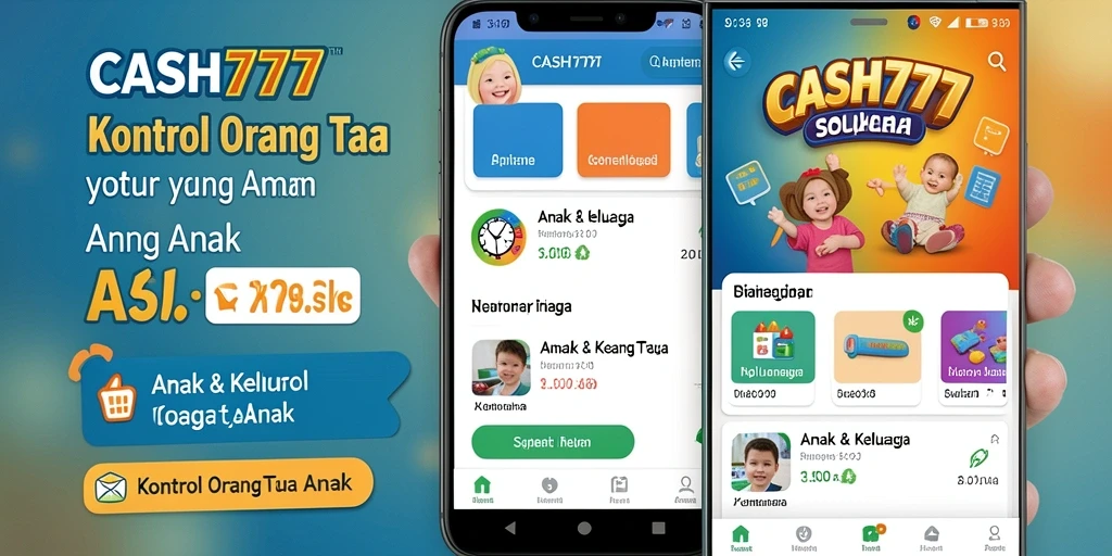 Antarmuka intuitif aplikasi CASH777 untuk kontrol orang tua.