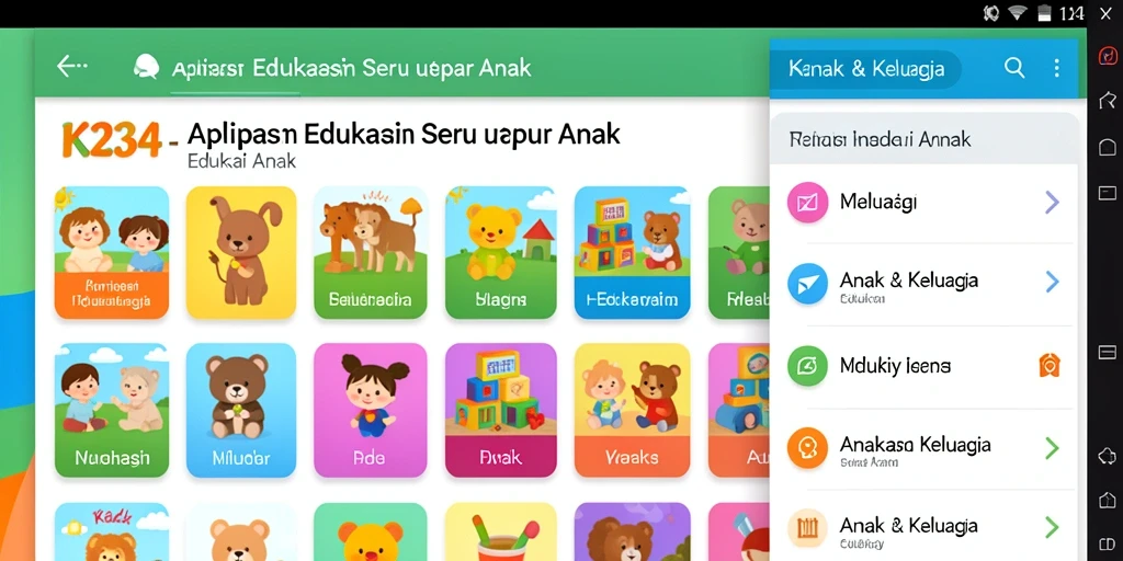 Antarmuka K234 yang interaktif dan edukatif untuk anak-anak.