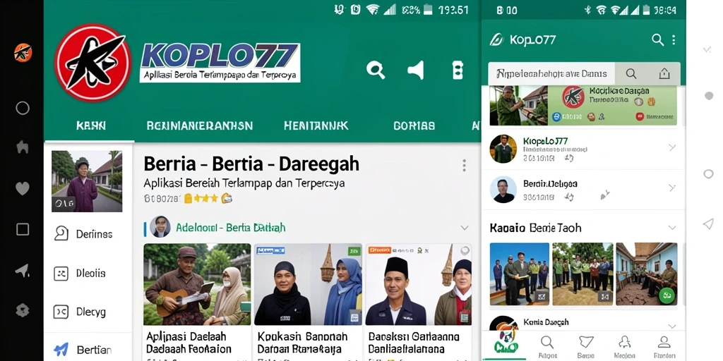 Screenshot KOPLO77 menampilkan antarmuka berita daerah yang informatif.