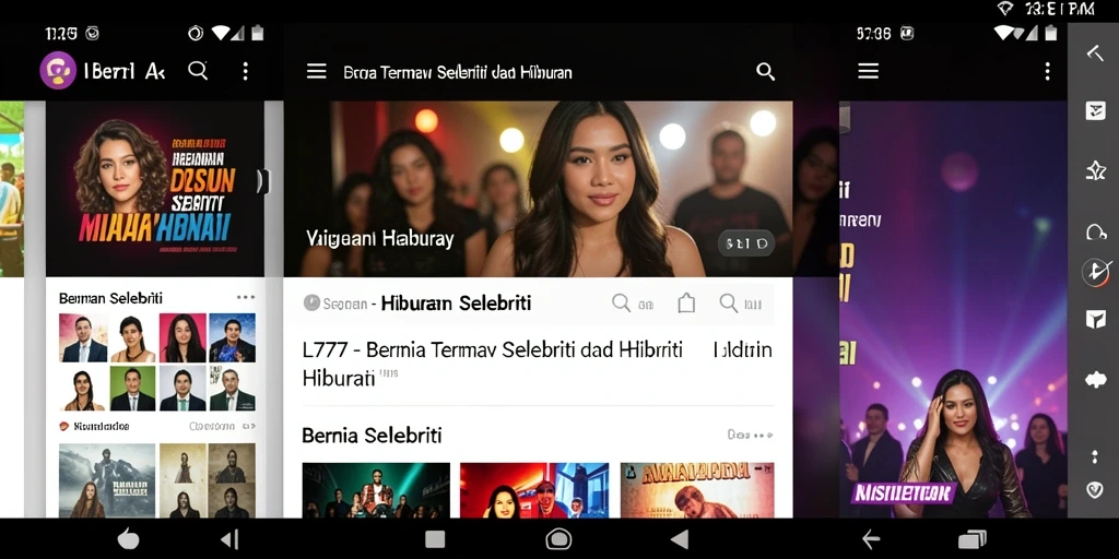 Antarmuka L777 yang menampilkan berita terbaru selebriti.