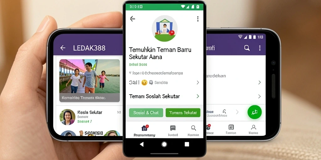 Antarmuka aplikasi LEDAK388 yang ramah pengguna untuk Teman Sekitar.