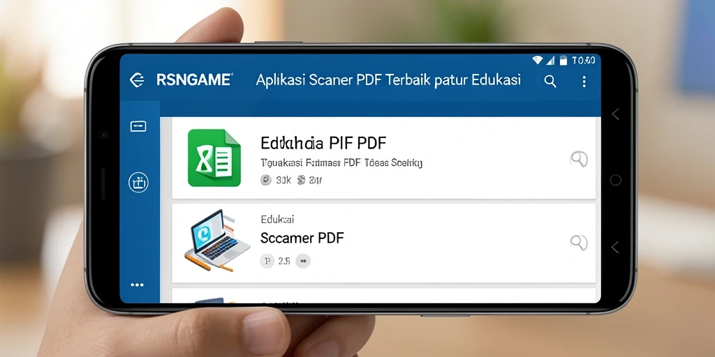 Tampilan antarmuka aplikasi Scanner PDF RSNGAME yang user-friendly.